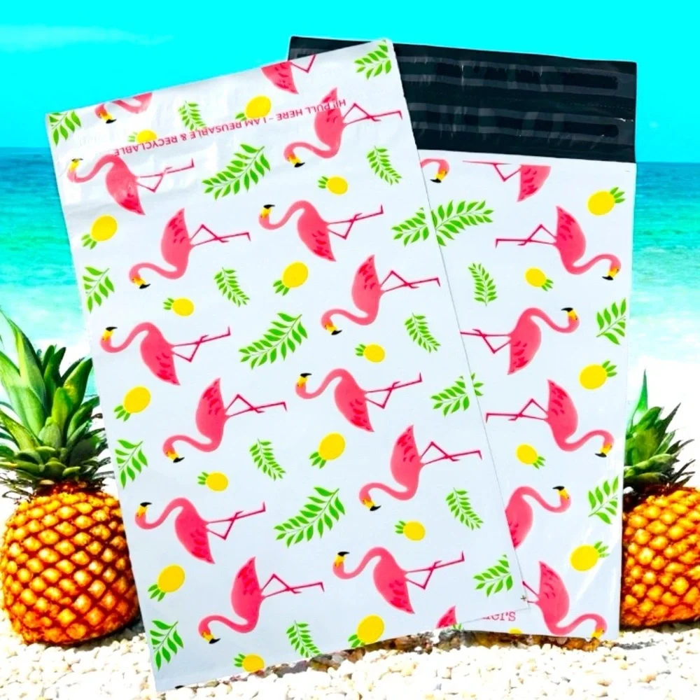 (10) 10x13 Flamingo & Pineapple Poly Mailers